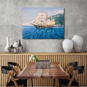 Wall art print and canvas, Schooner by Adriano Galasso