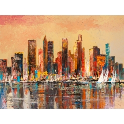 Cuadro moderno en lienzo y lámina, Bahía de Nueva York, Luigi Florio