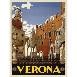Poster vintage, lienzo y lámina enmarcada, Verona, 1938