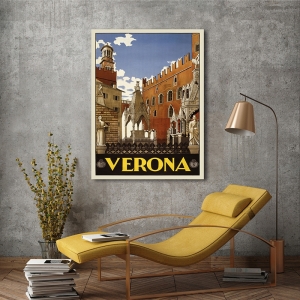 Vintage art print and canvas, Verona, 1938 by Anonymous