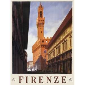 Tableau sur toile, affiche et poster vintage, Florence, 1938