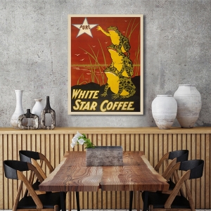 Vintage art print and canvas, White Star Coffee, 1899