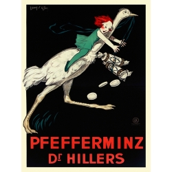 Poster vintage y lámina enmarcada, Pfefferminz Dr Hillers, Jean D'Ylen 