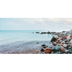 Kunstdruck, Leinwandbilder Meer, Kieselsteine am Strand