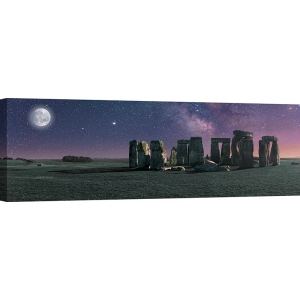 Cuadro en lienzo y lámina enmarcada, Luna en Stonehenge