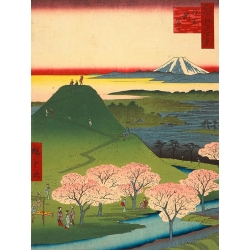 Cuadro y lámina enmarcada de Ando Hiroshige, Nuevo Fuji, Meguro