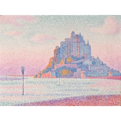 Art print and canvas, Mont Saint-Michel, Setting Sun by Paul Signac