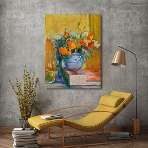 Tableau sur toile, Renoncules au vase bleu de Pierre Bonnard