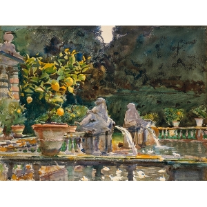 Quadro John Singer Sargent, Villa di Marlia, Lucca, fontana