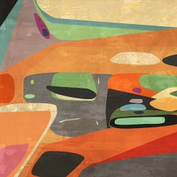 Tableau abstrait coloré New Directions I (détail) de Alex Ingalls