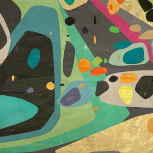 Tableau abstrait multicolore, Party like Crazy II de Alex Ingalls