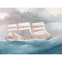 Kunstdruck Segelboot, Das Schiff Brynymor auf See