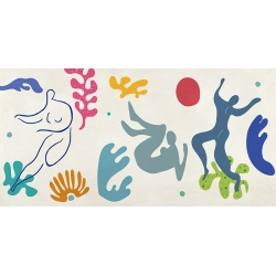 Tableau style Matisse, Jeux dans les vagues, détail