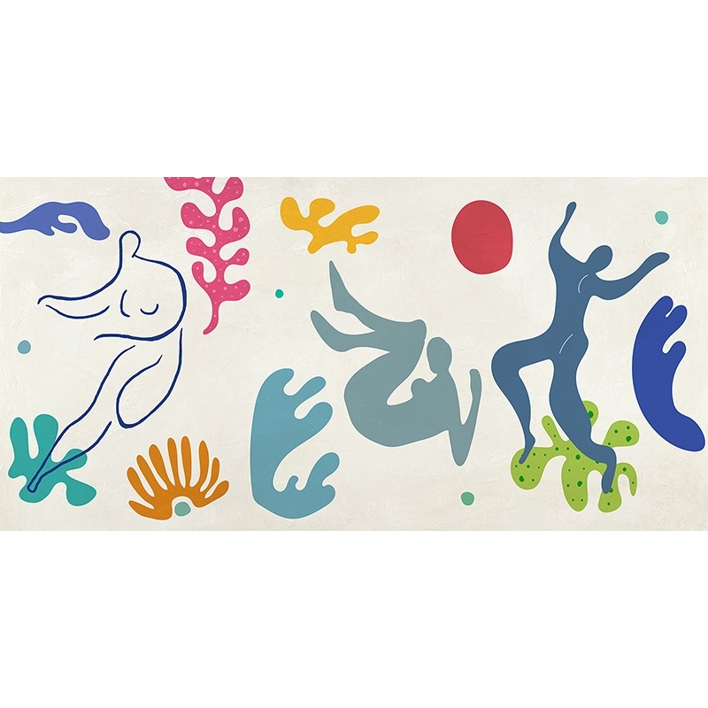 Kunstdruck im Matisse-Stil, Spielen in den Wellen (Detail)