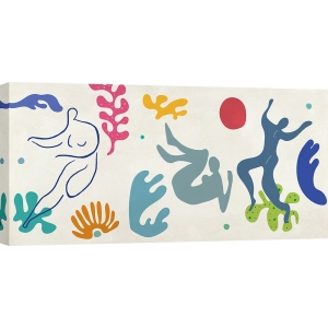 Tableau style Matisse, Jeux dans les vagues, détail