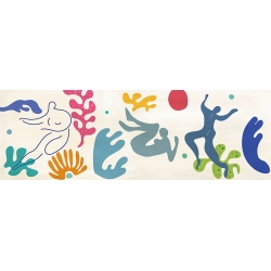 Affiche style Matisse, Jouer dans les vagues de Atelier Deco