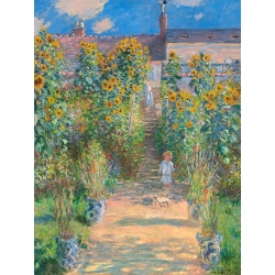 Cuadro en lienzo y lámina Monet, El jardín del artista en Vétheuil