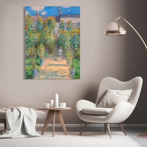 Art print and canvas, Claude Monet The Artist's Garden at Vétheui