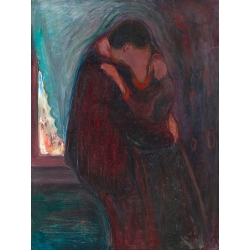 Art print and canvas, The Kiss by Edvard Munch