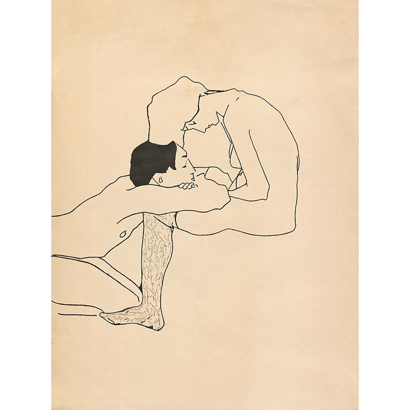 Kunstdruck, Leinwandbilder, Liebespaar von Egon Schiele