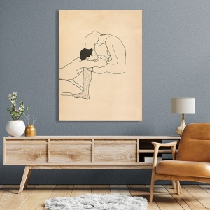 Quadro, stampa su tela Egon Schiele, Lovers