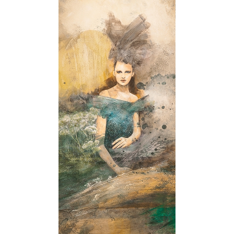 Figurative print and canvas, Lady of the Earth by Erica Pagnoni