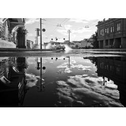 Art print and canvas, After the Rain  (B&W) by  Gasoline Images