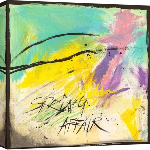 Cuadro abstracto y colorido, lienzo y lámina, Spring Affair de Romero
