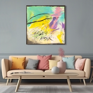 Abstract modern print and canvas, Spring Affair by H. Romero