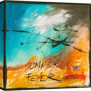 Cuadro abstracto y colorido en lienzo, Summer Fever de H. Romero