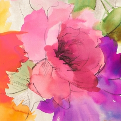 Cuadro en lienzo y lámina, Flores coloridas I de Kelly Parr