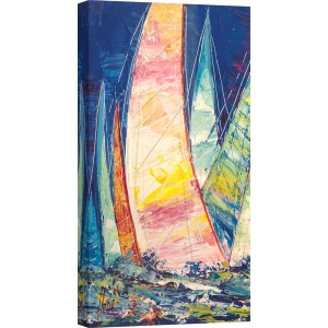 Quadro barche a vela, stampa su tela. Luigi Florio, Vele multicolori III