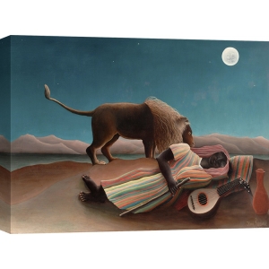 Cuadro famoso en canvas. Henri Rousseau, La gitana dormida