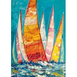 Art print and canvas, Colourful regatta by Luigi Florio