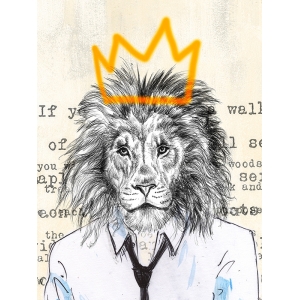 Cuadro moderno de león, lienzo y lámina, Bobo King de Matt Spencer