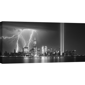 New York photo, art print and canvas, A Tribute in Light, NYC, B&W