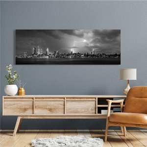 Art print and canvas, Storm over New York City (B&W)