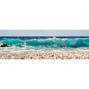 Cuadro fotográfico, Olas en una playa de guijarros