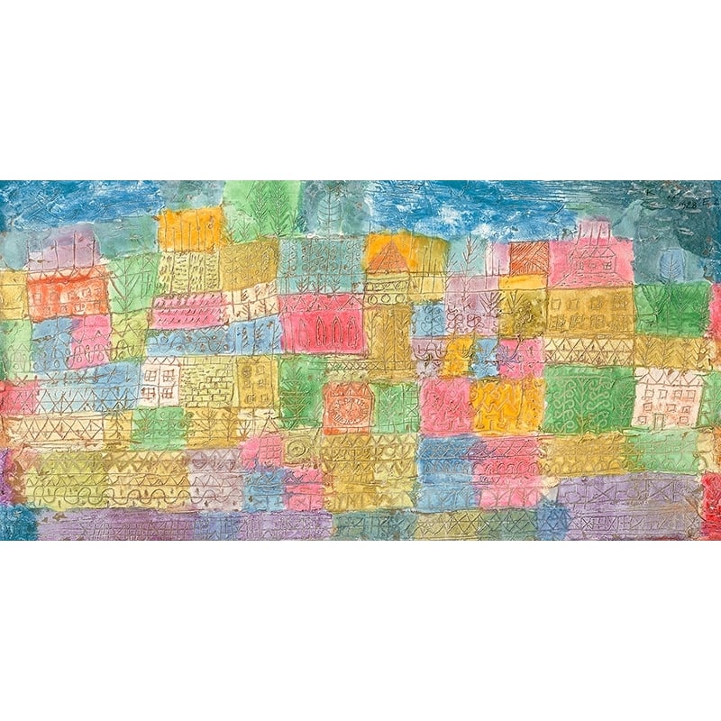 Quadro, stampa su tela, Paul Klee, Paesaggio colorato