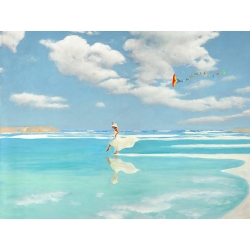Tableau femme moderne, Volant sur l'eau de Pierre Benson