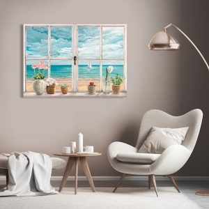 Cuadro en lienzo y lámina, Una ventana al mar de Remy Dellal