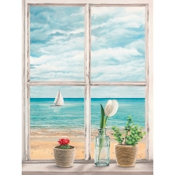 Kunstdruck, Leinwandbilder, Ein Fenster am Meer II von Remy Dellal