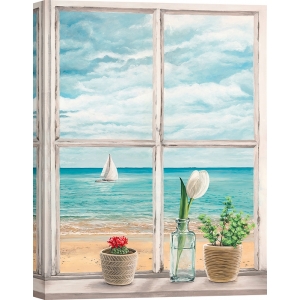 Kunstdruck, Leinwandbilder, Ein Fenster am Meer II von Remy Dellal