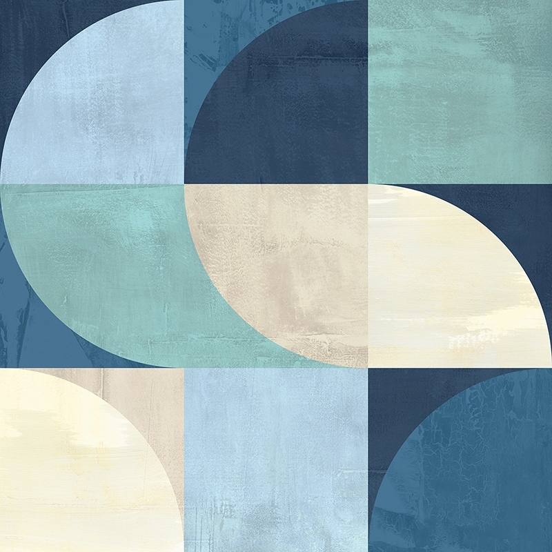 Tableau géométrique bleu, Moon Phase de Sandro Nava
