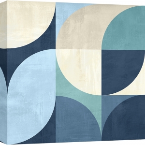 Geometric abstract print, blue, Full Moon by Sandro Nava