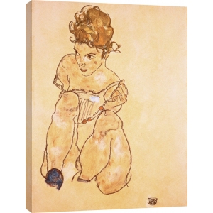Quadro, stampa su tela. Egon Schiele, Donna seduta in mutande