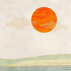 Quadro nordico, stampa su tela. Sayaka Miko, Il sole