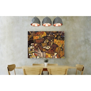 Wall art print and canvas. Egon Schiele, Crescent of Houses, The Small City V