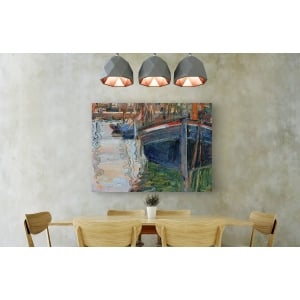 Wall art print and canvas. Egon Schiele, Boats mirrored in the Water