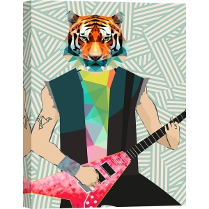 Quadro moderno tigre con chitarra. Matt Spencer, Punk Rocker